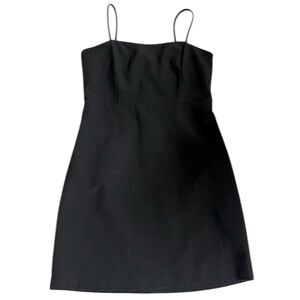 Twik SIMONS Black Sheath Mini Dress Spaghetti Strap. MEDIUM